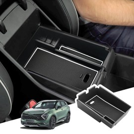 BIBIBO Sportage NQ5 Storage Box, Centre Console Organiser Compatible with Kia Sportage NQ5 2022-2025 (Automatic Transmission), Armrest Organiser Accessories with Non-Slip Mat, Glove Box