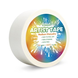ETNRHP White Art Tape Medium Tack Artist Masking Tape Paper Acid Free Tape Watercolor Painters Tape Artists Tape for Drafting Art Watercolor Painting Canvas Framing, 2 inch Wide 165FT Long