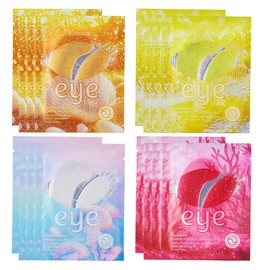 GXGM Meeres Augenmaske,16 Stück- 4 Typen Eye Pads mit Natürlichen Meereskollagen,Glänzend Collagen Augenpads Hyaluron für Geschwollene Augen,Gegen Falten,Tränensäcke,Puffiness（Rot,Gelb,Weiß,Orange）
