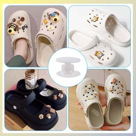 100 Pairs Replacement Buttons Buckle Button Accessories for Shoe Charms Bag Tote Repair Buttons Rivets for DIY Wristband Round Shoes Charm Backs Strap Rivets for Crocs DIY Ornaments (White)