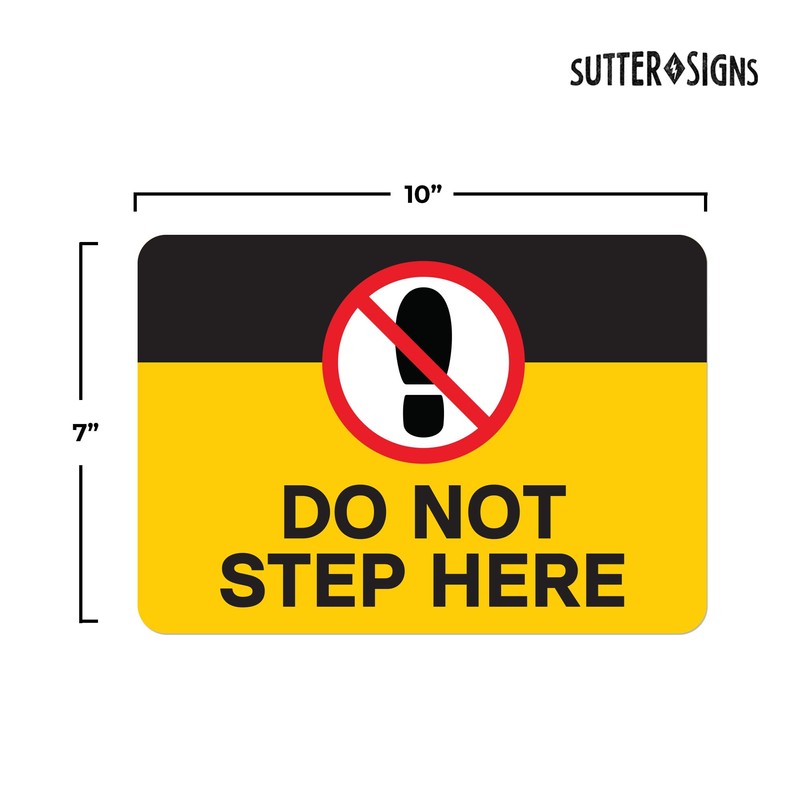 4pk Do Not Step Here Stickers | Self Adhesive Vinyl