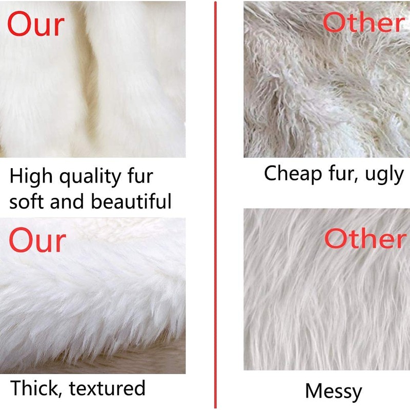 NTMY Christmas Tree Skirts, 36 Inch Faux Fur White Tree