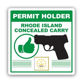 Rhode Island Concealed Carry Permit Holder CCW Sticker for Water Bottle Phone Tumbler Hard hat - Four Pack