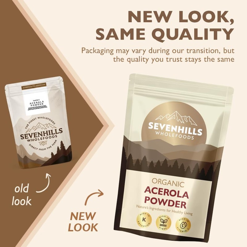 Sevenhills Wholefoods Organic Raw Acerola Powder 200g, Natural Vitamin C