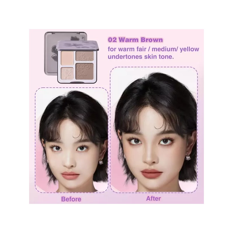 Lilyloria 릴리로리아 페이스 하이라이트 컨투어 쉐이딩 팔레트 오래 지속되는 쉬머