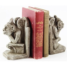 Gargoyle Bookends Concrete French Book Holders