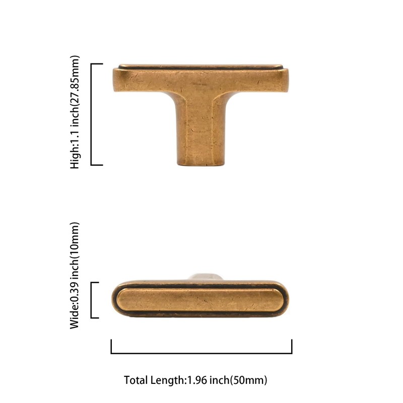 Asidrama 10 Pack Antique Brass Kitchen Cabinet Knobs Dresser Knobs