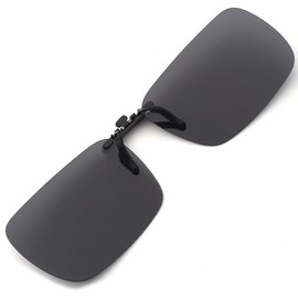 JM Rimless Rectangle Clip On Sunglasses Lightweight Polarised Glasses Women Men, Polarized Grey