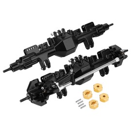 RZXYLRC Front Rear Axles with Steel Gears for RC 1/8 Losi LMT Monster Truck DIY Remote Control Toys Car 1:8 Upgrade Parts (Black)