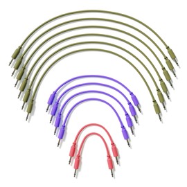 ExcelValley - 12-Pack - Mono Modular Patch Cables TS 3.5mm 1/8 inch Eurorack Synthesizer [12D-Pack]