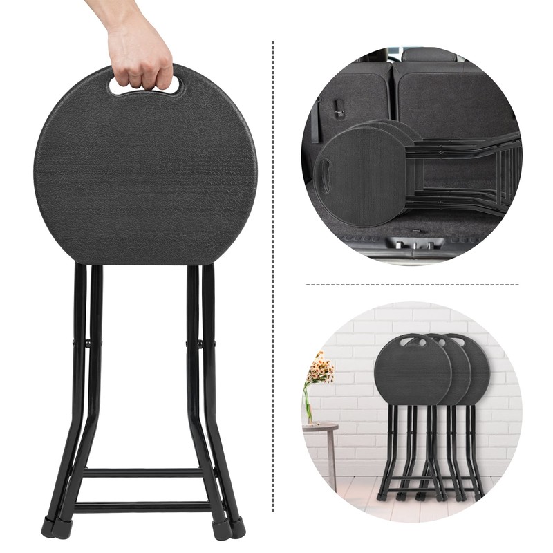 COOZMENT Folding Stool with Handle, Folding Chair,Folding Bar Stool with