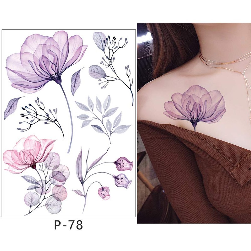 X-Ray Tattoos Flower Tattoos X-Ray Tattoos 5 Sheets Set XRay1