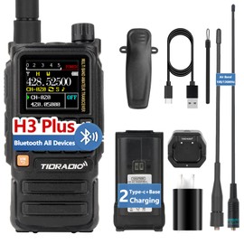 Walkie Talkies TIDRADIO TD-H3 Plus, Ham Radio Bluetooth-headphone-connectable, Wireless Programming, Multi-band Walkie Talkies for Adults Long Range, Emergency Portable 2 Way Radio-1 Pack