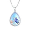 Lypic Turtle Necklace for Women 925 Sterling Silver Turtle Moonstone