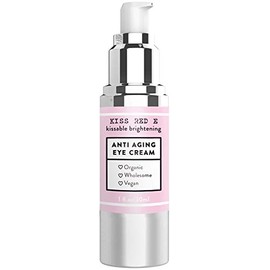 KissRedE Crema de ojos antienvejecimiento para mujeres y hombres. Crema de ojos vegana para ojeras, hinchazón, arrugas, 1 onza, 50 días de suministro