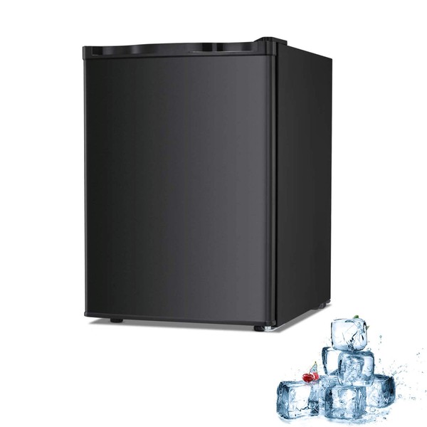 Electactic Mini Freezer Countertop 2.1 Cu.ft Small Freezer Upright Black Compact Upright Freezer with Reversible Single Door,Removable Shelves Free Standing Mini Freezer with Adjustable Thermostat