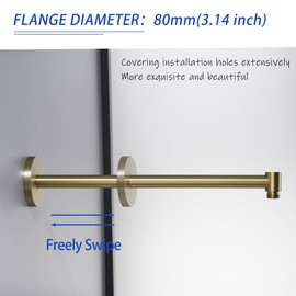 Wall Mounted Shower Arm 16 Inch Extension Pipe Shower Head Holder Stainless Steel for Bathroom Accessories Brushed Gold,SW-91088-16BG.