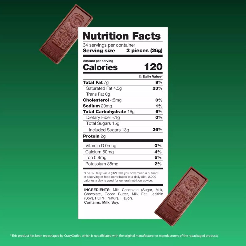 Hershey's Milk Chocolate Santas Snack Size Christmas Candy - 8lbs