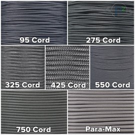 Paracord Planet 95, 275, 325, 425, 550, 750, and ParaMax Paracord – Tactical Cord for Outdoors