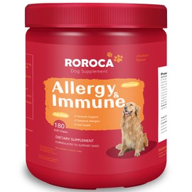 ROROCA Dog Allergy Chews, Itch Relief for Dogs, Allergy Relief and Immune Supplement,Probiotics for Dogs,Support Seasonal Allergies, Gut & Digestive Health(Premium Pack)