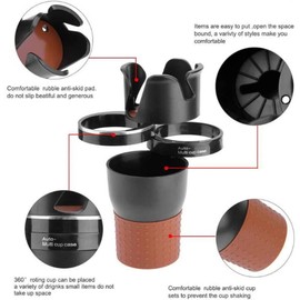 Car Cup Holder Organizer, 5 in 1 Multifunctional 360° Rotating Car Cup Holder Insert,Car Multi Cup Holder Extender, Adjustable Base Bottles Rack for Car Interior