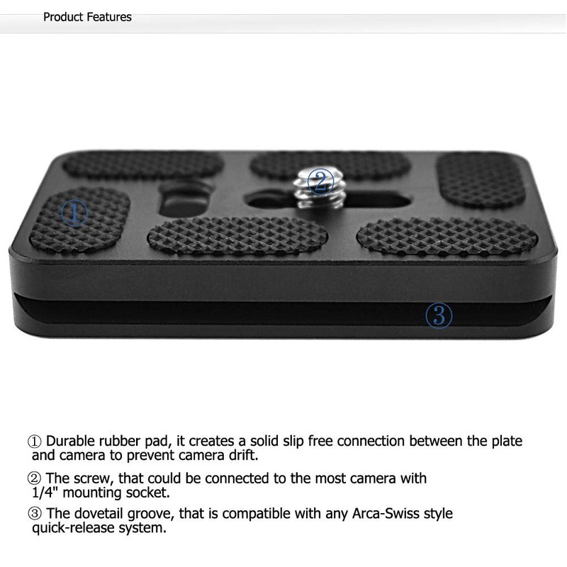 NOTRICKT QRP-003 60mm Quick Release Plate for DSLR Mirrorless and