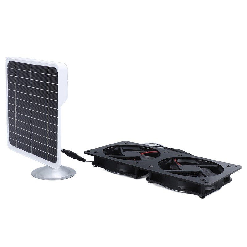 20W Solar Panel Solar Powered Dual Exhaust Fan Kit for