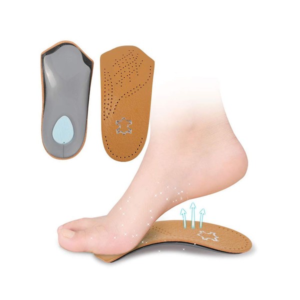 RGA 3/4 Leather Orthotic Inserts with Metatarsal Pad, Arch Support