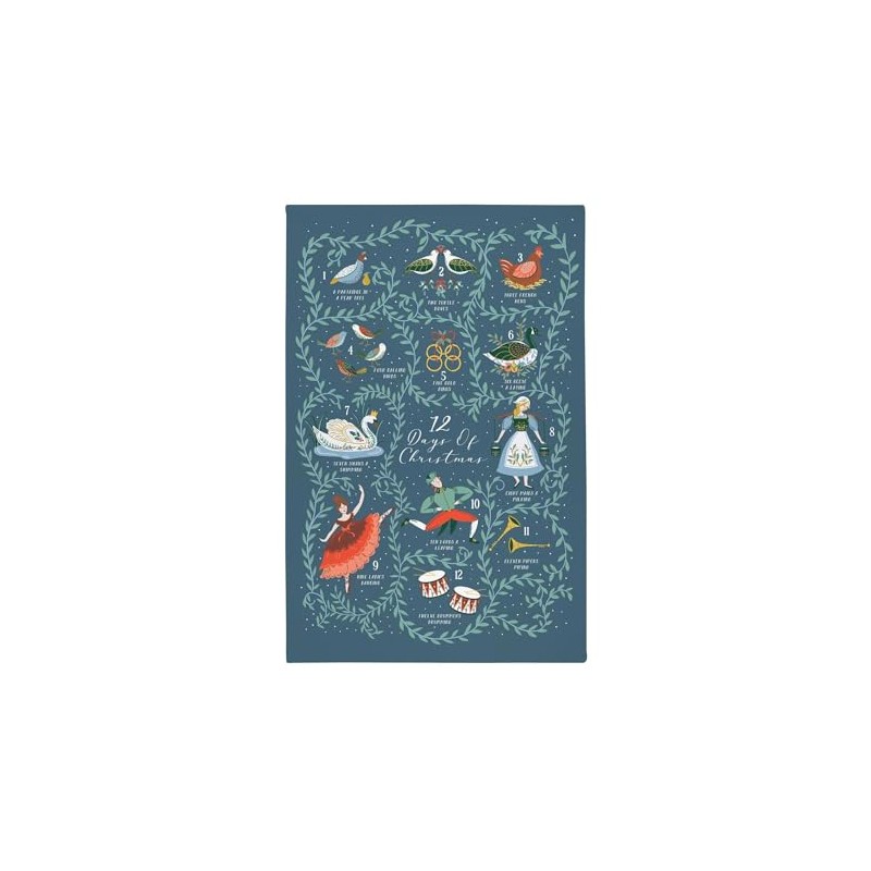 Ulster Weavers 100% Cotton Christmas Tea Towel, 12 Days of