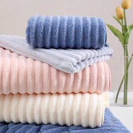 Microfiber Beach & Bath Towel 2-Piece Set for Swimming Towel & Bath Towel Set (Pink)
