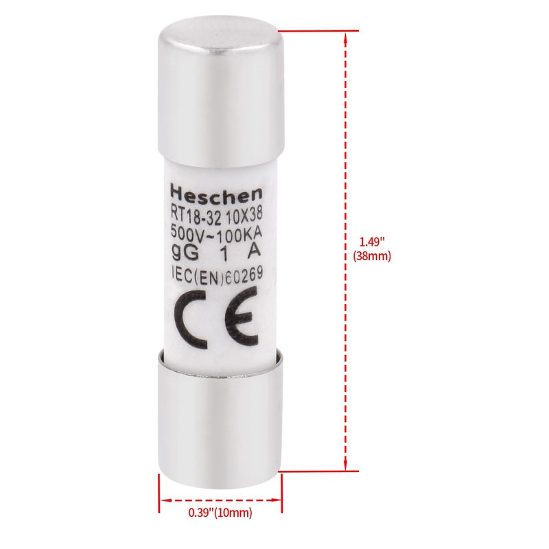 Heschen Cylindrical Ceramic Tube Fuse Link RT18-32 (RO15) 10 *