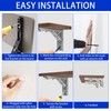 ZHMEINA Folding Shelf Brackets 6 Inch, Heavy Duty Stainless Steel