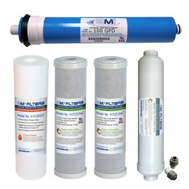 Reverse Osmosis Membrane & Filter Replacement | 100 GPD Membrane Set with Pre & Post Filters - 5 Stage Water Filtration System - 6 Months Supply