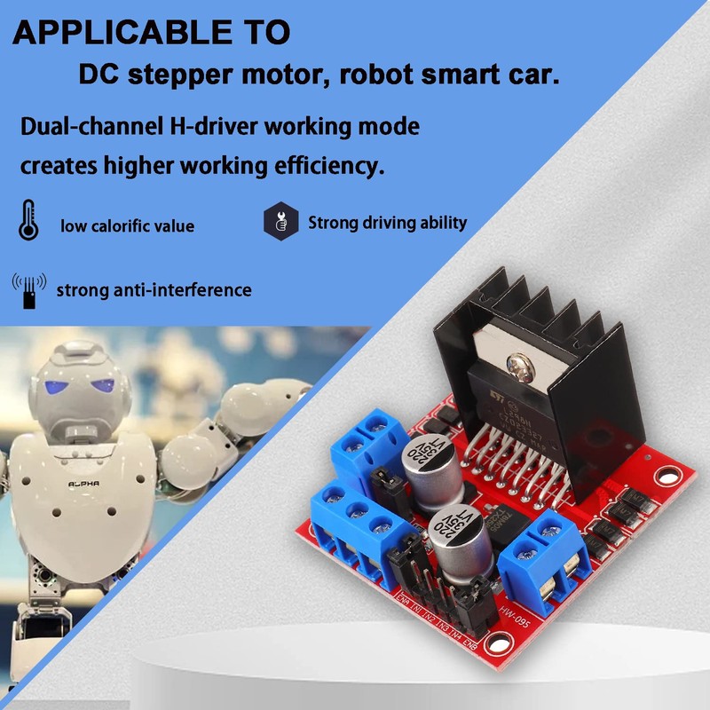 BOJACK L298N Motor DC Dual H-Bridge Motor Driver Controller Board