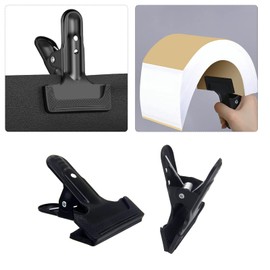 2 Pack 4-1/4" Heavy Duty Spring Clamps Clips, Black Metal Rubber Hinge Clip File Clamps for Photography Background Stands, Home Improvement Projects (2.17" Opening)