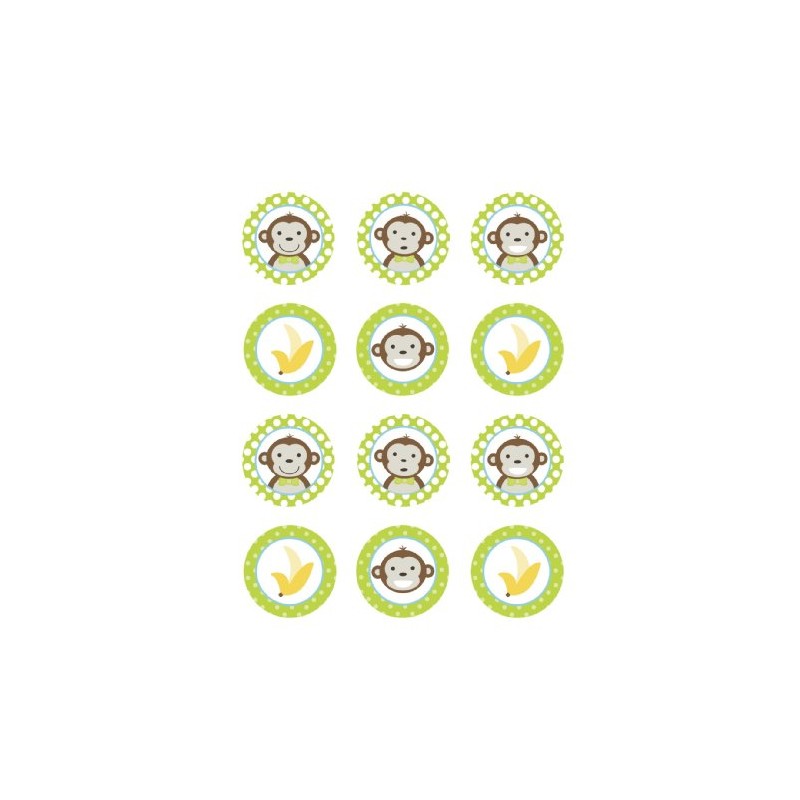 Edible Cupcake Toppers Mod Monkey Boy {Lime Green Decoration