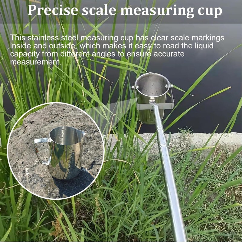 Telescopic Stainless Steel Wa-ter Sampling Pole, Extendable Water Sampler Dipper