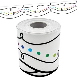 Teacher Created Resources Squiggles and Colorful Dots Die-Cut Rolled Border Trim (TCR8915)