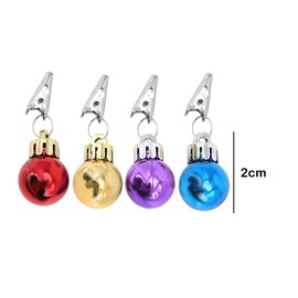 12PCS Christmas Beard Baubles, Multicolor Mini Christmas Beard and Hair Decorations with Jingle Bell Clips Classic Novelty Christmas Baubles for Men Women Party Supplies