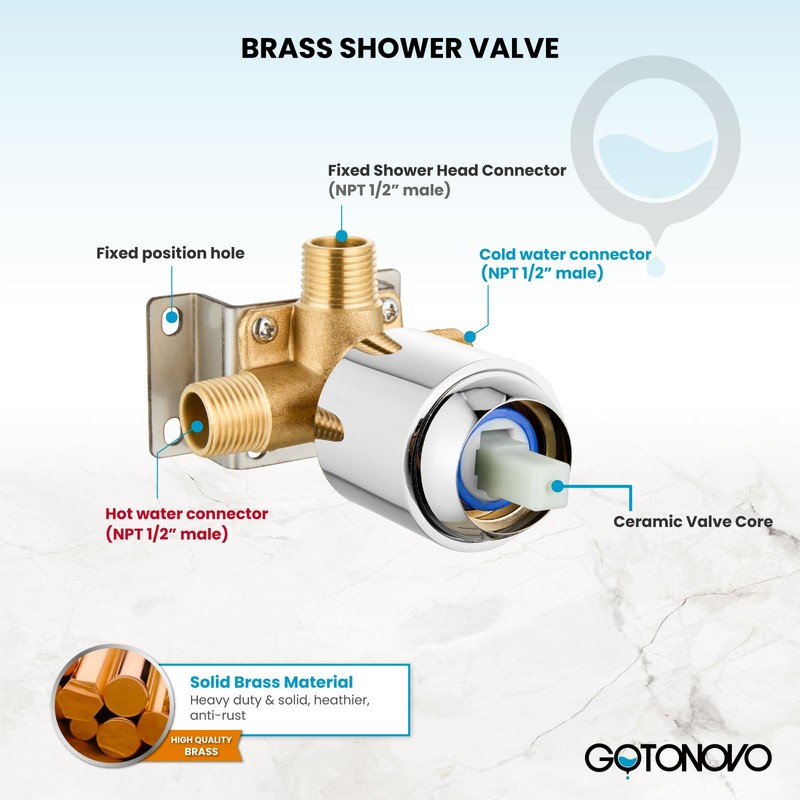 gotonovo Shower Faucet Set Bathroom Shower Head and Handle Set