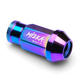 Neo Chrome 20 PCS M12x1.25 Lug Nuts Short 50mm Tuner Open End Aluminum Wheels Rims Cap WN01