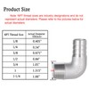 Walkinginrain 304 Stainless Steel Hose Barb 90 Degree Elbow 5/8"