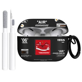 Gedicht for Airpods Pro Case, Cute Cool Red Shoes Pattern TPU Soft Cases for Airpods Pro Case 1st Gen, Shockproof for Airpods Pro 2019 Case Men Women with Cleaner Kit & Keychain