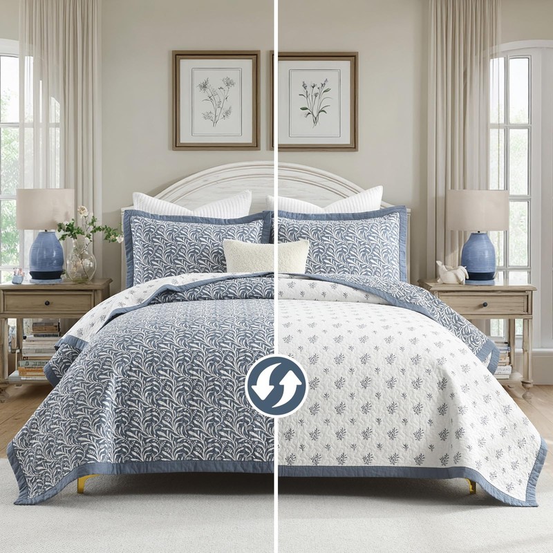 PANGUSHAN Quilt Set King Size - 100% Cotton King Comforter