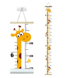 Tabla de Crecimiento para Niños, Tabla de Altura con Ganchos, para Medición de Estatura, Adecuado para Dormitorio y Sala de Estar(Jirafa)