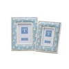 Two's Company Sailboat Hand-Beaded White Washed Photo Frame, Mango Wood,