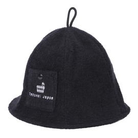 Totonoi Japan Sauna Hat, Cotton Towel, Cute, Women's, Men's, Cute, Stylish, Quick-Drying, Cotton, Deep, Towel Fabric, Anti-Blur, Key Pocket, Hair Care, Unisex, Black