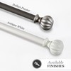 Kenney Rachel Fluted Ball Window Curtain Rod, Adjustable 28-48 Inch,