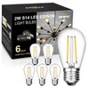 BRIMAX 6 Pack 2W LED Light Bulbs,Equivalent to 15W-20W,Low Watt