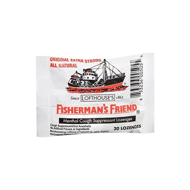 24 Pack Fishermans Friend Menthol Cough Suppressant Natural 20 Lozengees